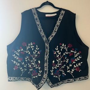 vintage plus size embroidered vest